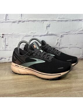 Brooks Ghost 14 Black Pink Running Shoes Women's Size 7.5 Athletic Sneakers